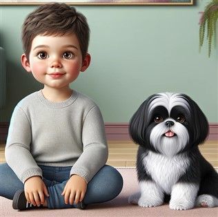 Shih Tzu with Child