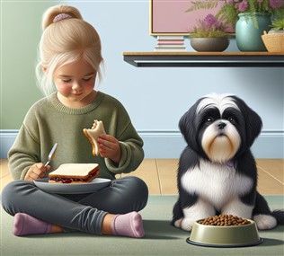 Shih Tzu with Girl