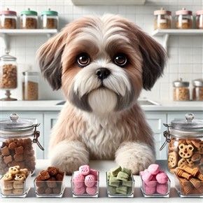Shih Tzu with Snacks for Sensitive Stomach