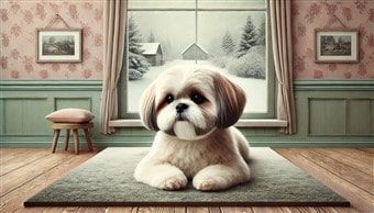 Shih Tzu with Winter Blues 