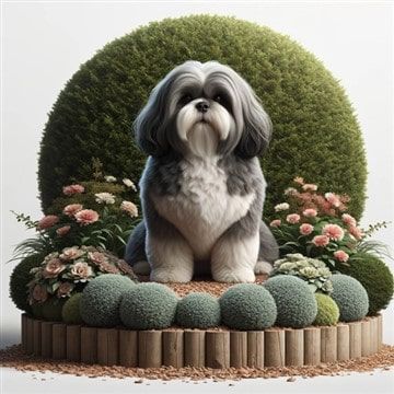 Shih Tzu in outdoor garden