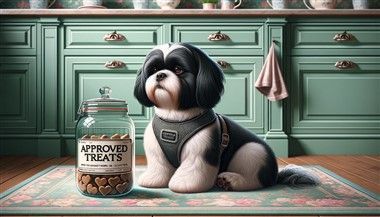 Shih tzu with approved treats