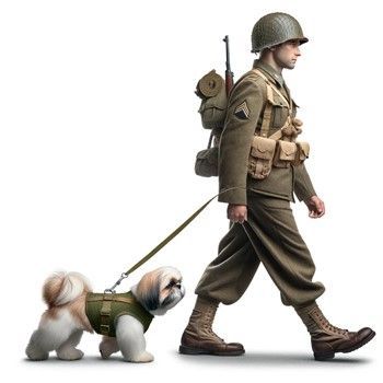 World War II soldier with Shih Tzu