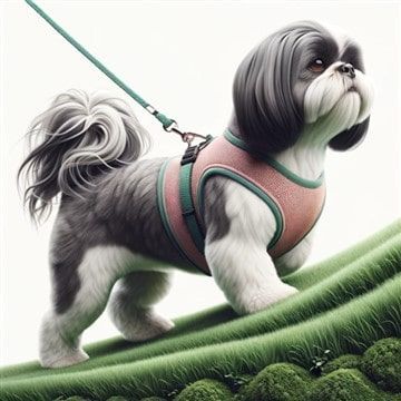 Shih Tzu walking up an incline, breathing well