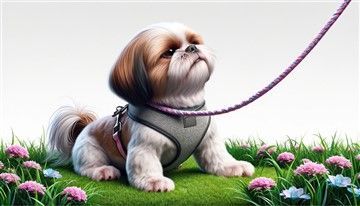 Shih Tzu dog being stubborn