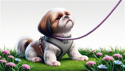 Shih Tzu dog being stubborn