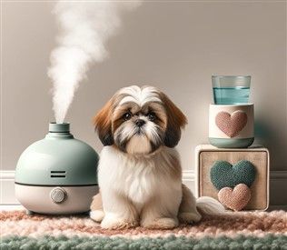 shih tzu with humidifier