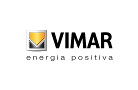 Logo VIMAR con icona arancione e grigia e la scritta "energia positiva" sottostante Efa Massa (MS)