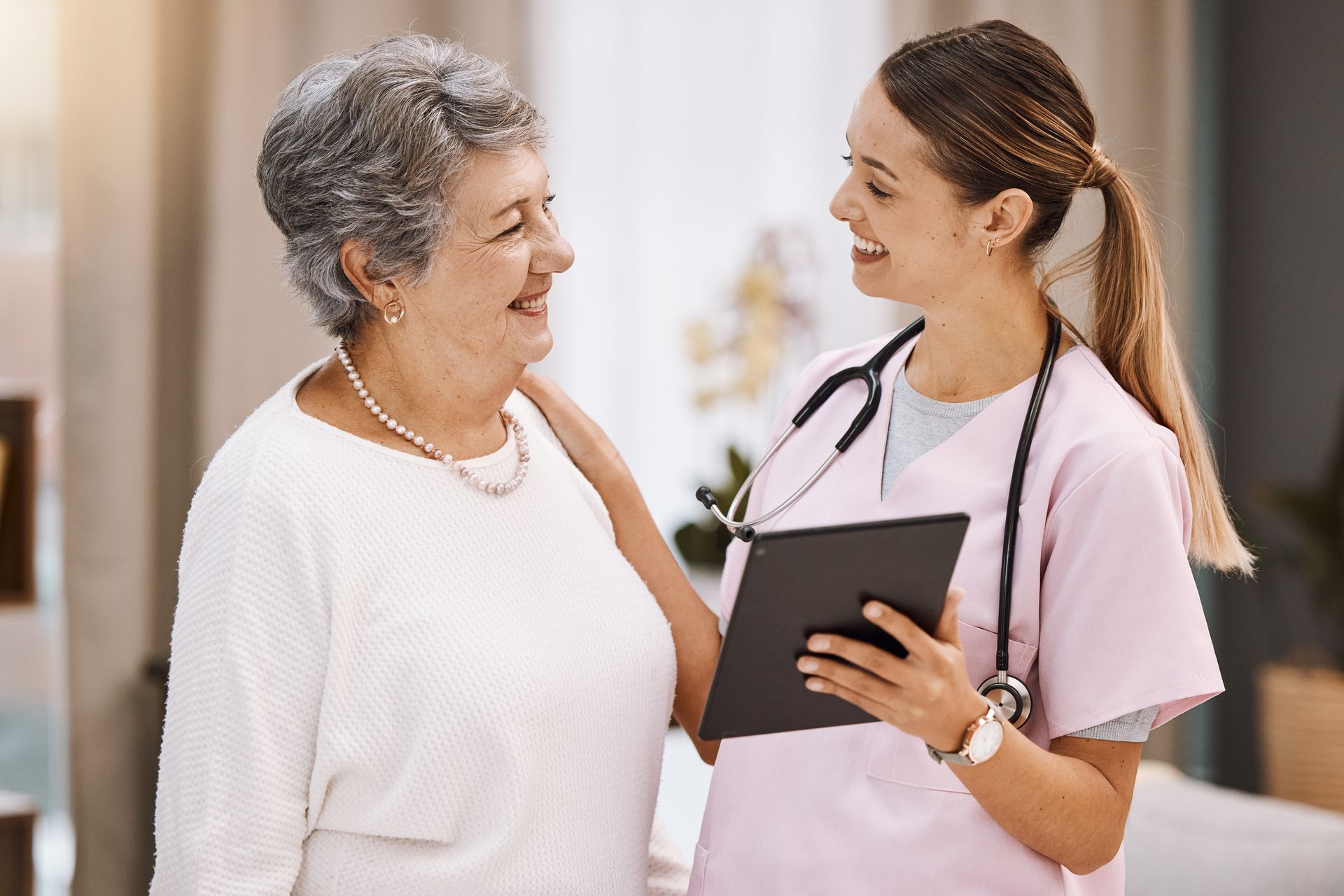 Doctor Giving Advice to Her Old Patient — Omaha, NE — Williams Family Medicine