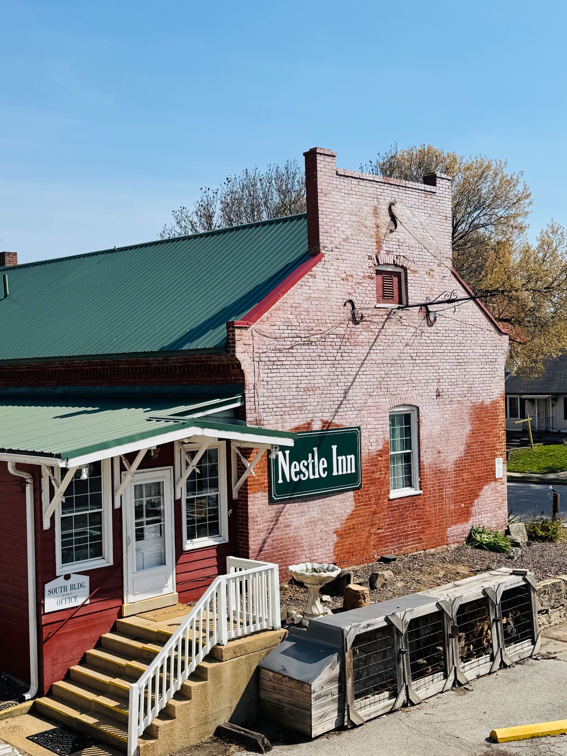 A brick building named