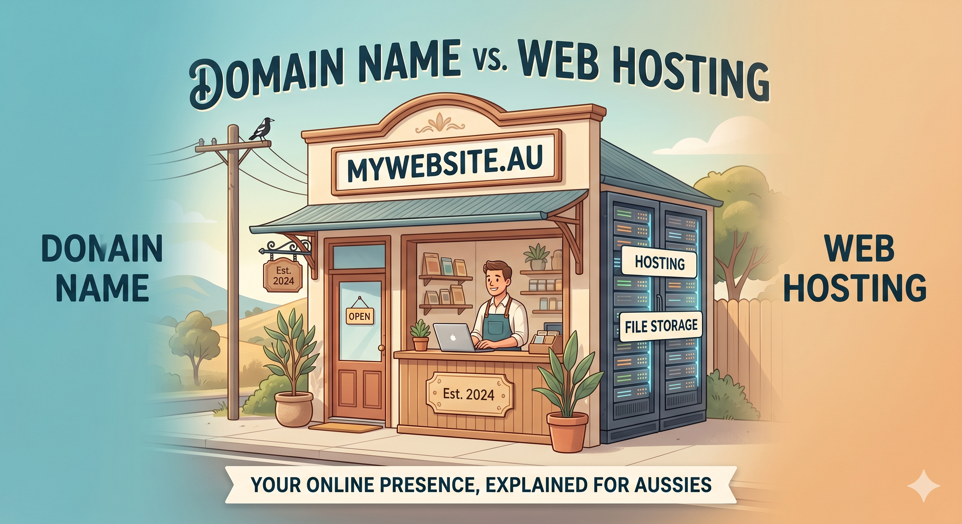 domain names vs hosting explained for aussies