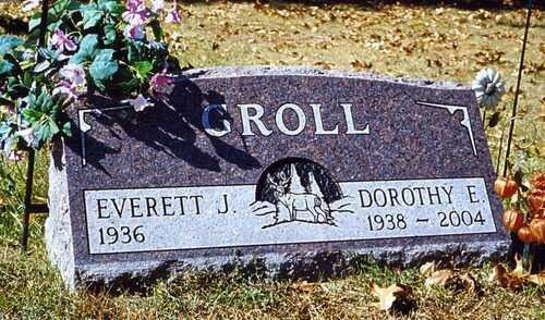 Gray gravestone engraved 