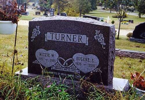 Turner family gravestone with floral engravings in a cemetery