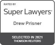 The logo for super lawyers drew prisner is selected in 2021 by thomson reuters.