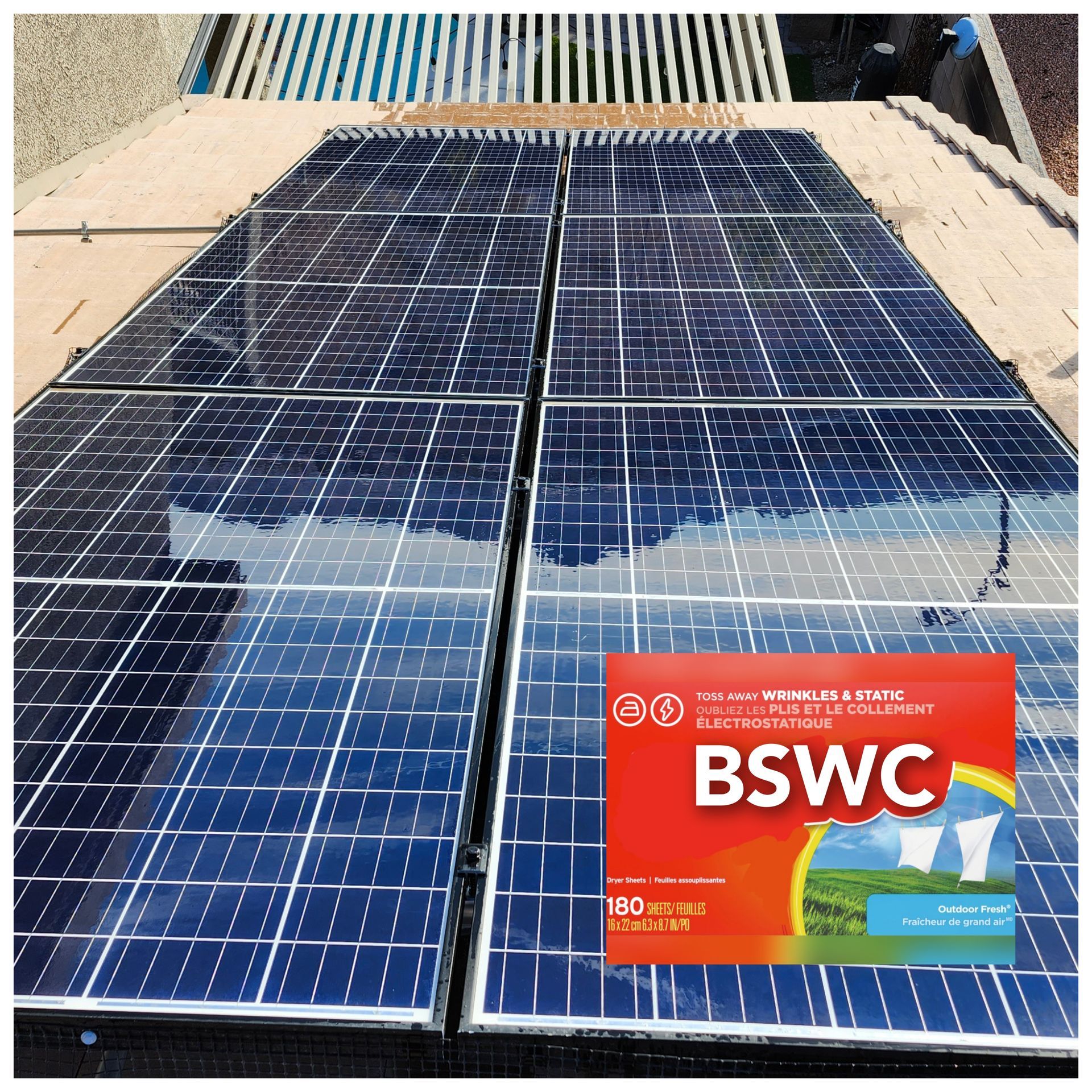 Solar panels with an anti-static coating