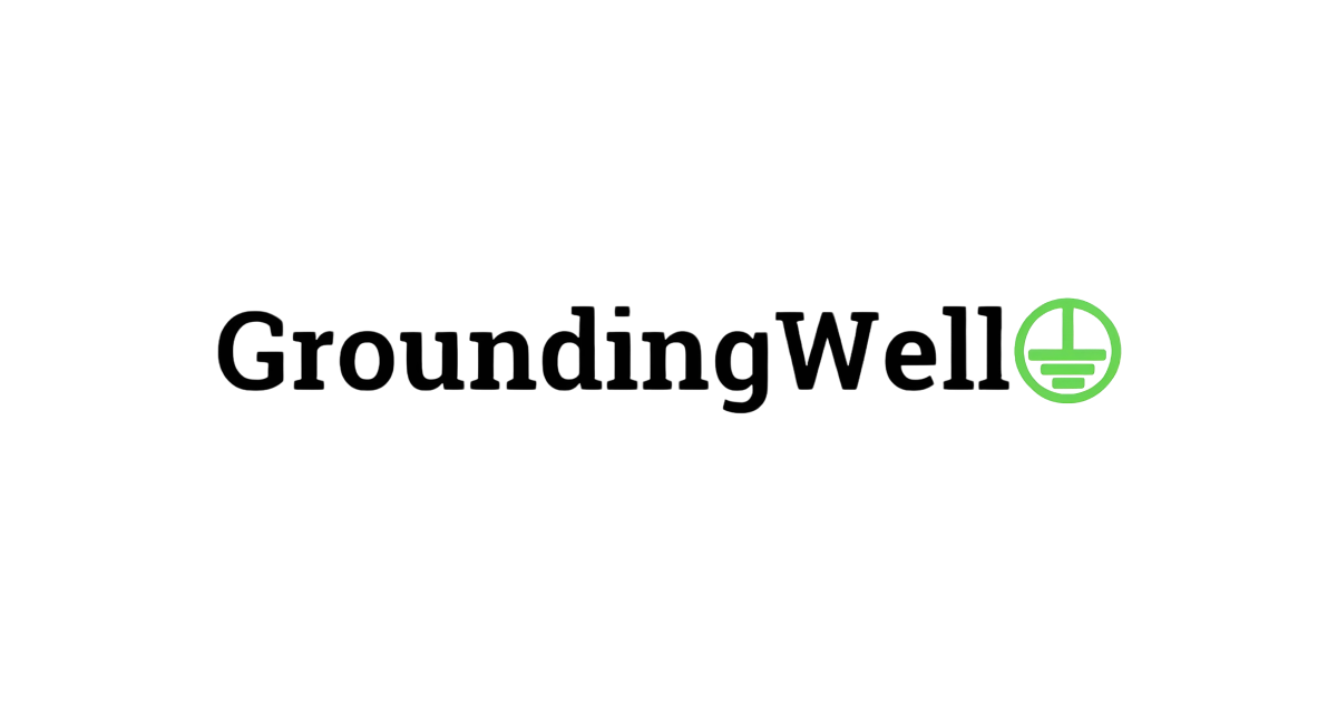 The logo for grounding well is on a white background.