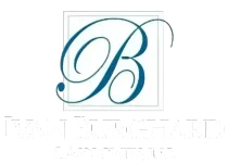 A teal, elegant cursive letter "B" centered inside a thin, light-gray square border on a white background.