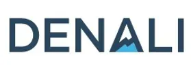 DENALI logo in dark blue with a stylized light blue mountain inside the letter A