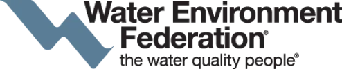 Water Environment Federation logo with blue geometric icon and tagline “the water quality people”