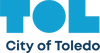 City of Toledo logo in teal and blue with a circular icon