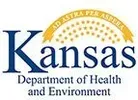 Kansas Department of Health and Environment logo in blue and gold
