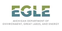 EGLE logo with green and blue letters and text for Michigan Department of Environment, Great Lakes, and Energy