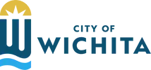 City of Wichita logo in blue and gold with a stylized sun and wavy lines