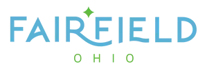 Fairfield Ohio logo in blue and green text with a small green star above the i