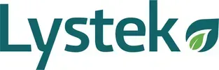 Lystek logo in teal and dark green with a leaf icon