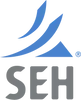 SEH logo with blue swoosh icon above gray letters