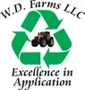 W.D. Farms LLC logo with green recycling symbol, tractor, and the words “Excellence in Application”