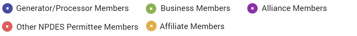 Legend: colored dots labeling Member, Business Member, Alliance Member, and other membership types