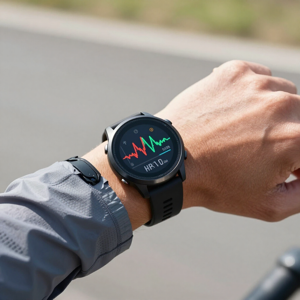 Garmin che misura la variabilità cardiaca (HRV) durante un allenamento trail running