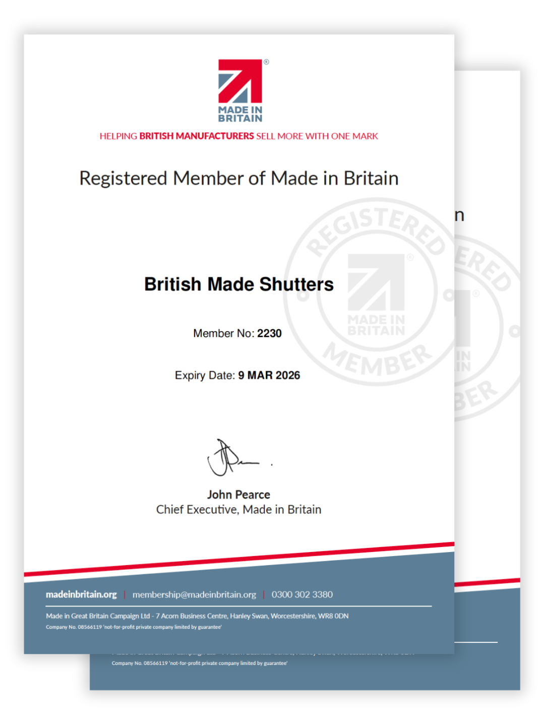 certificate of shutter company near me