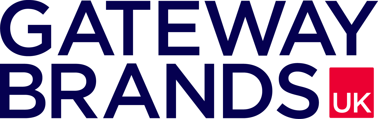 Gateway Brands UK logo in blue and red text with a red UK badge on white background