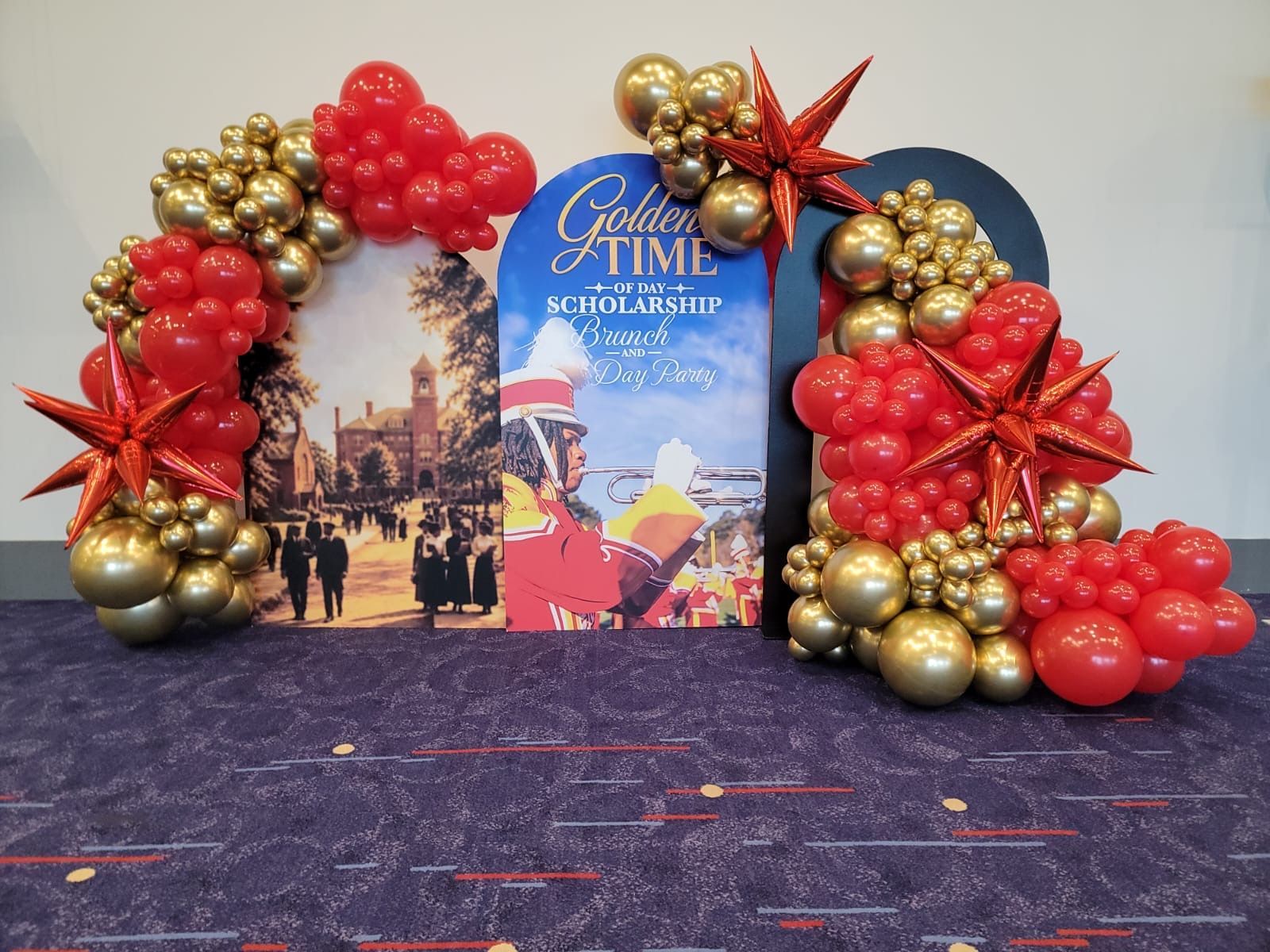 Elegant balloon backdrop for scholarship brunch and corporate events in South Atlanta, Georgia