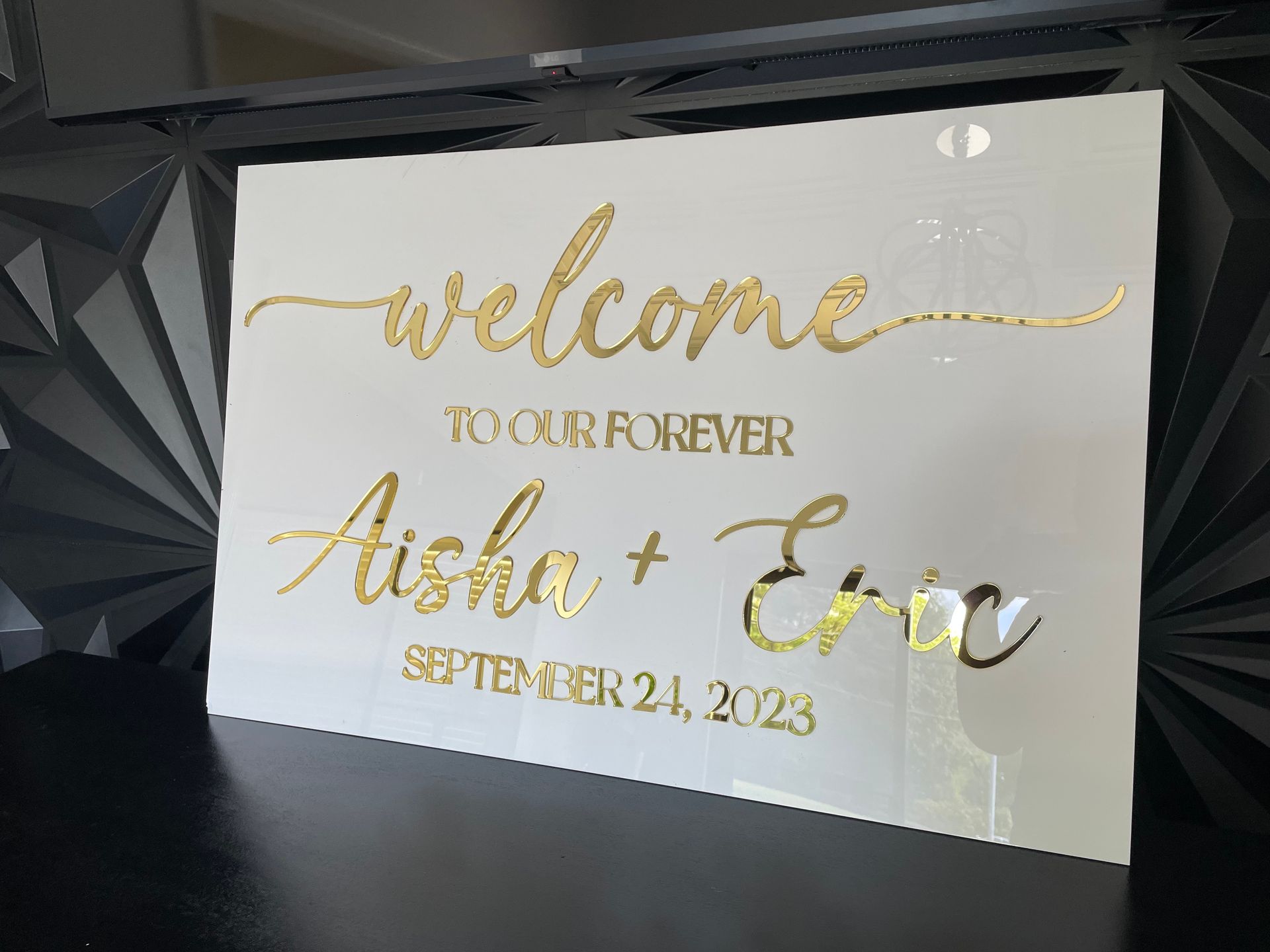 Acrylic welcome sign