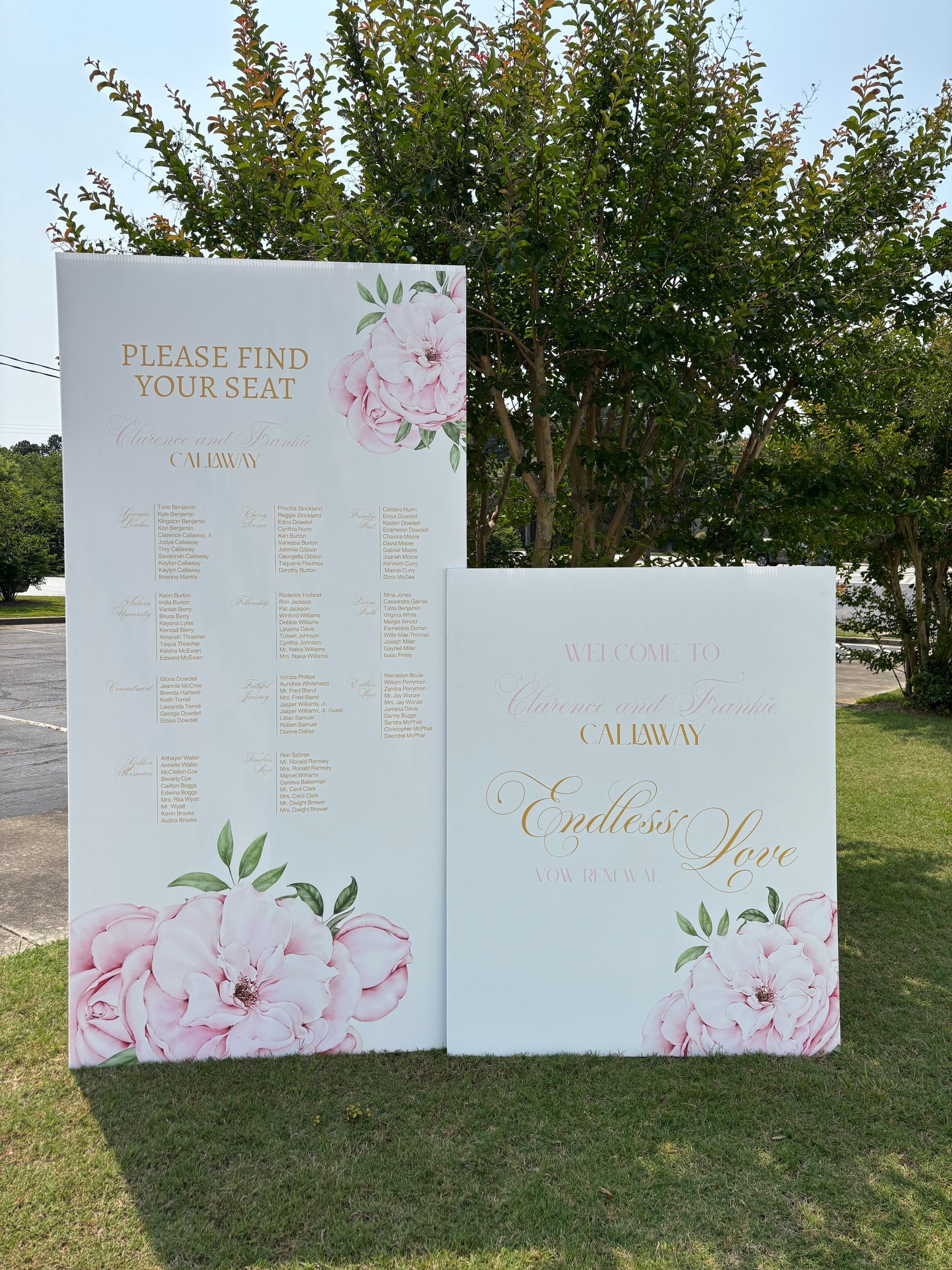 Elegant seating chart sign reading Please Find Your Seat for wedding reception organization