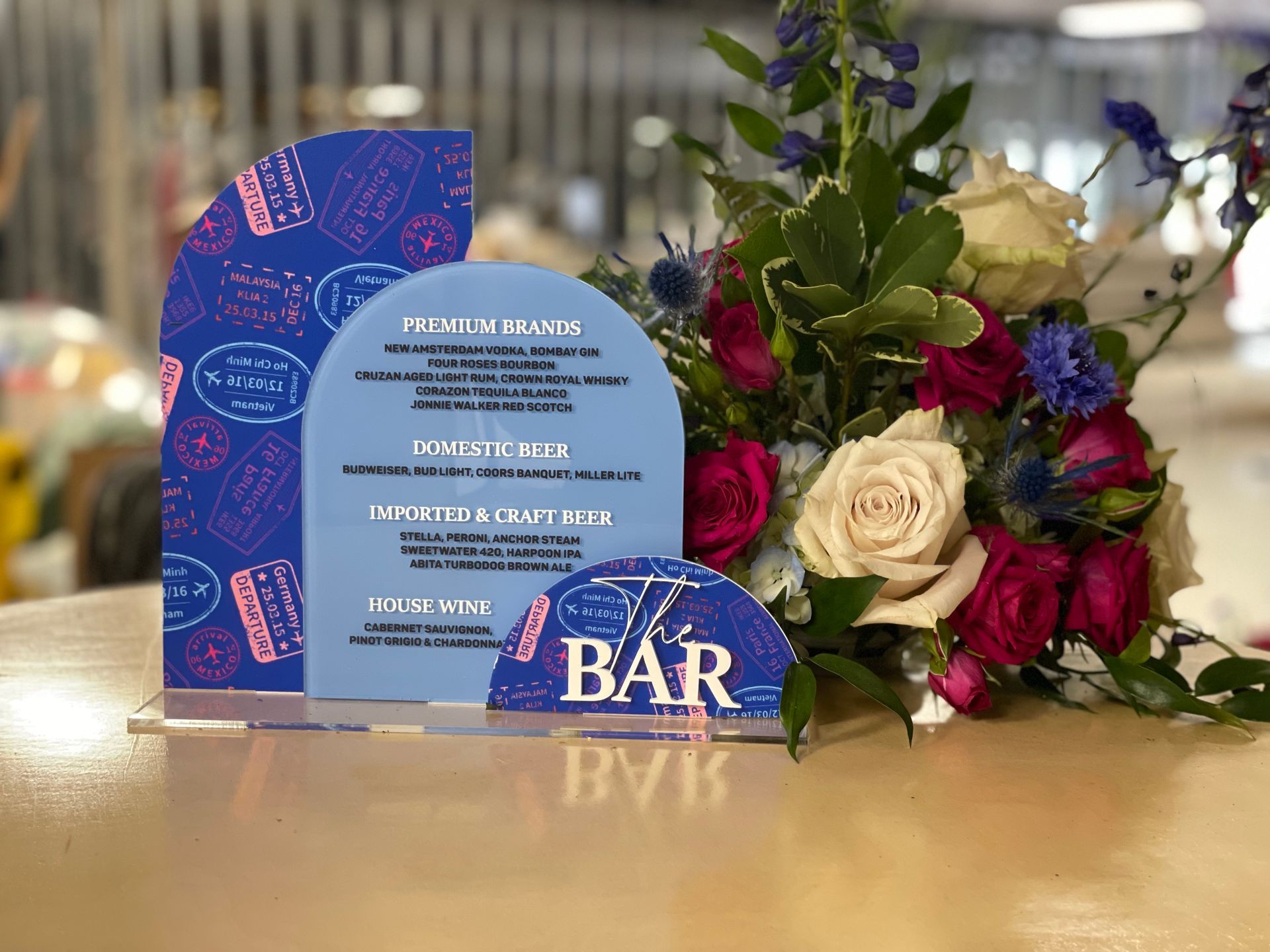 Acrylic Bar Menu