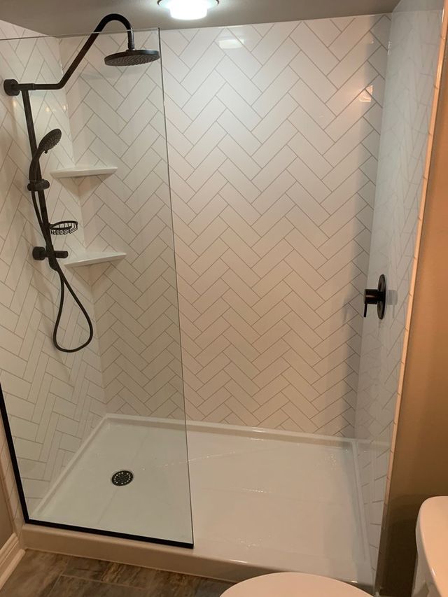 White Shower Room — Appleton, WI — Align Remodeling & Construction LLC