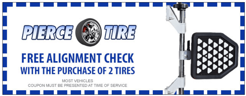 Alignemnt special at Pierce Tire & Service Center