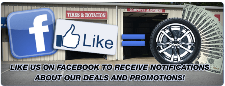 Our facebook deal at Pierce Tire & Service Center