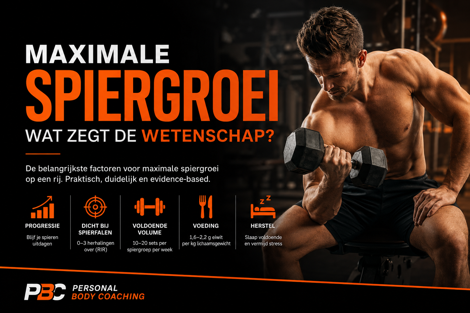 Maximale spiergroei: progressieve overbelasting, eiwitten, trainingsvolume en herstel uitgelegd
