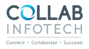 Collab Infotech logo with blue and gray text and the tagline “Connect • Collaborate • Succeed”