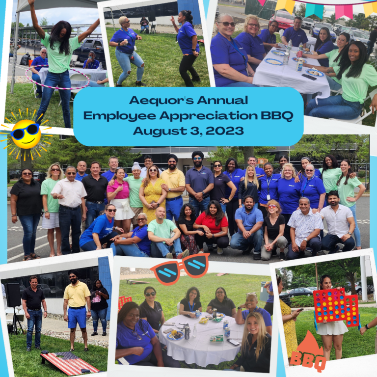 Annual Employee Appreciation BBQ collage with coworkers outdoors, August 3, 2023