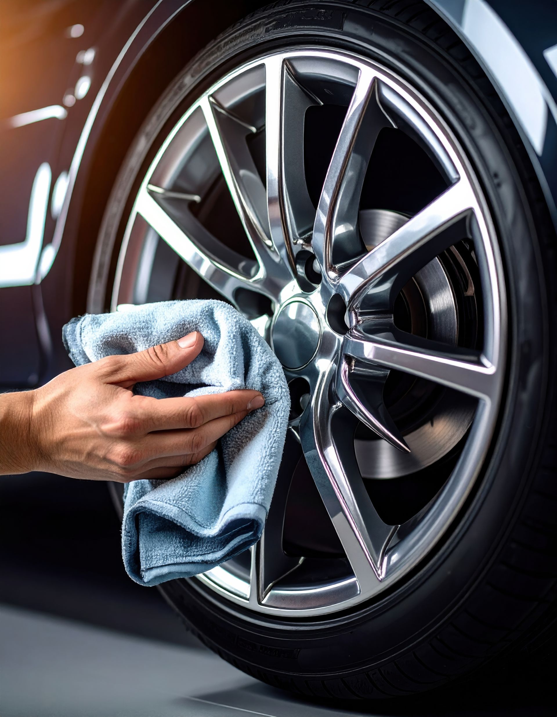 A gray house with a blue door and windows