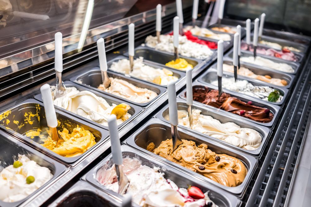 A Display Case Filled With Lots of Different Flavors of Ice Cream — Mumbo's Pizza'n'Pasta In Lismore, NSW