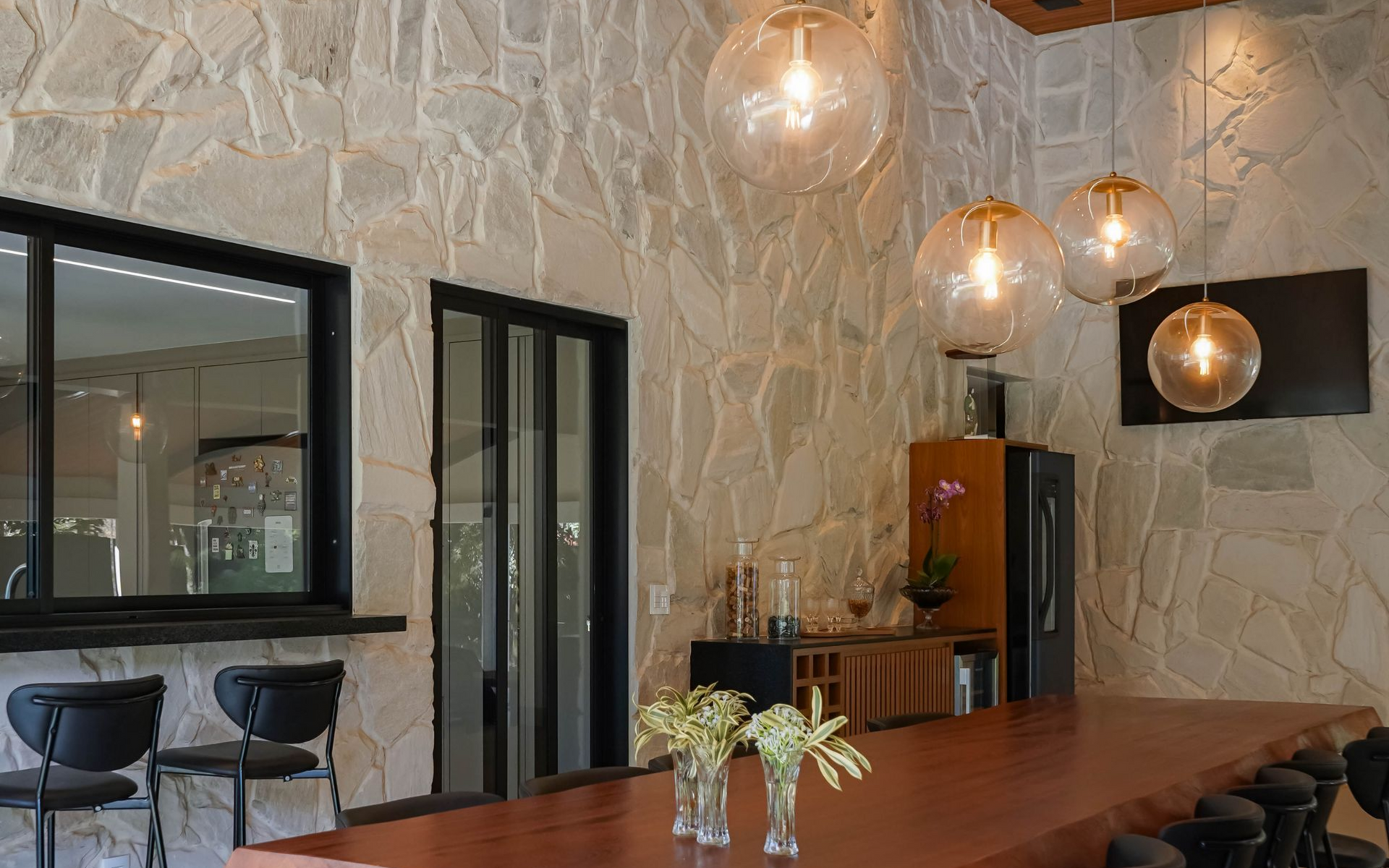 pedra atacama em área gourmet