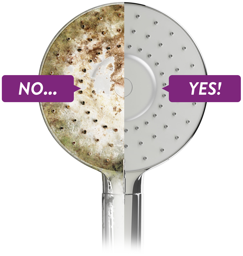 shower head with limescale problem