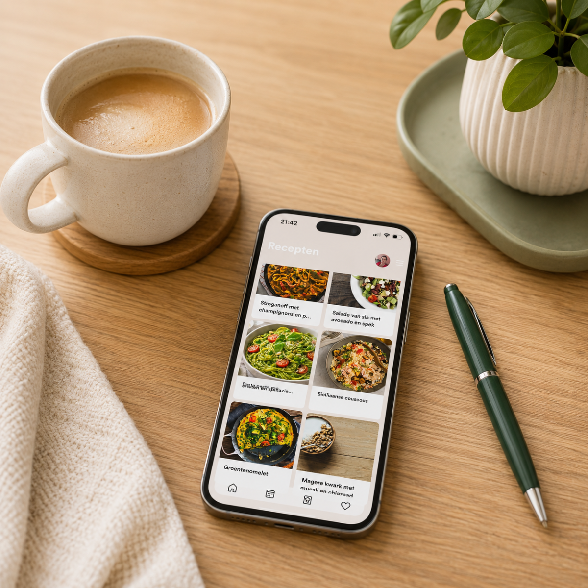 Persoonlijk weekmenu in de Feelgood app